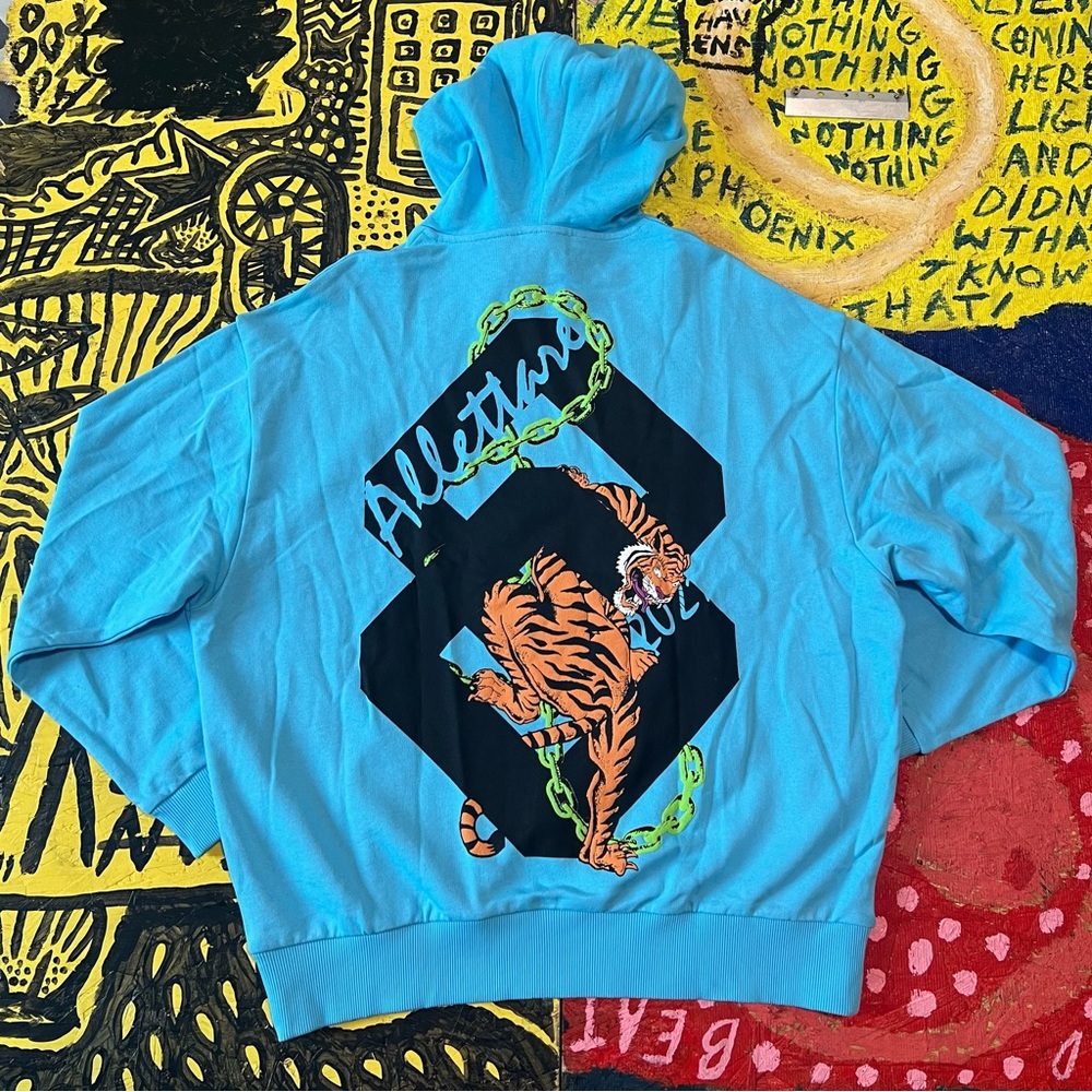 ASOS Tiger Chain Hoodie - Blue/Black Men’s Medium NWOT